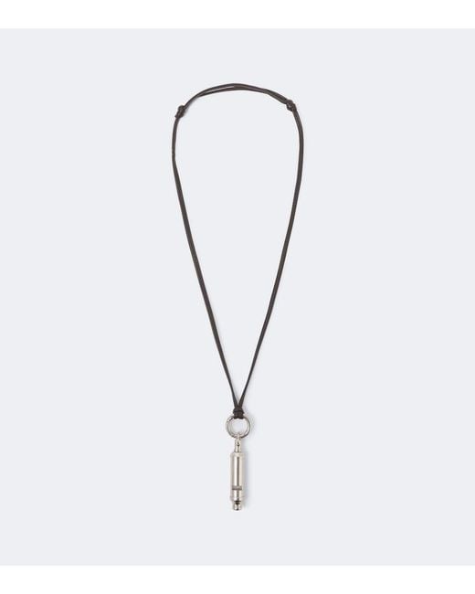 Lemaire White Acme Leather Pendant Necklace for men
