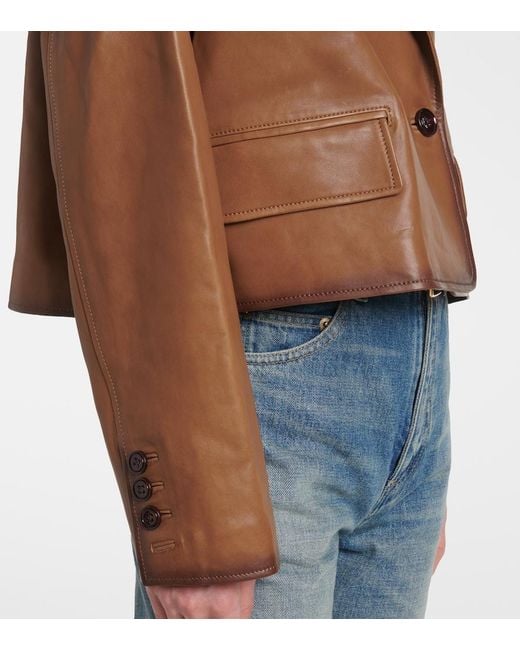 Dorothee Schumacher Brown Cropped Leather Jacket