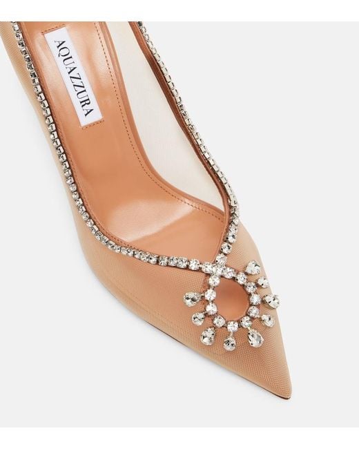 Aquazzura Natural Pumps Seduction Aus Mesh Mit Kristallen