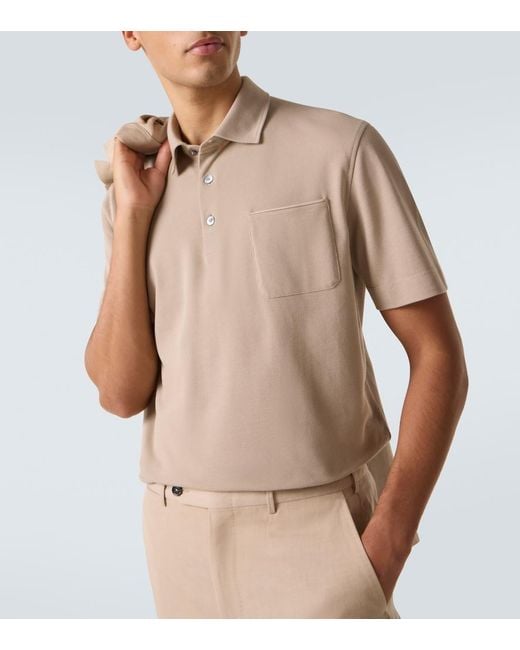 Polo De Algodon Zegna de hombre de color Natural