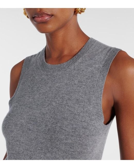 Nili Lotan Gray May Knitted Cashmere Tank Top