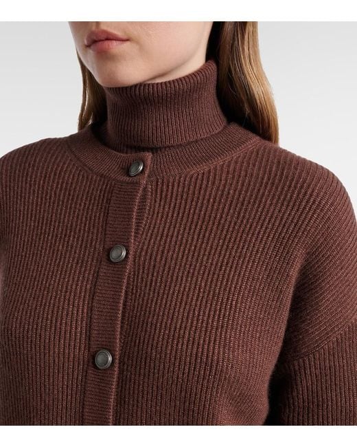 Brunello Cucinelli Brown Cashmere-Blend Cardigan