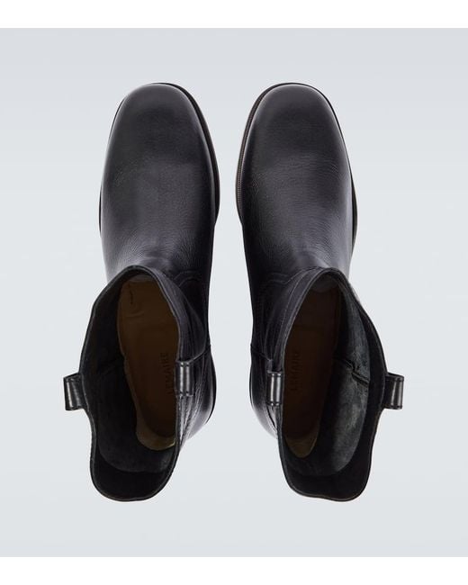 Lemaire Black Leather Cowboy Boots for men