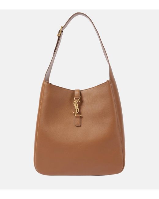Saint Laurent Brown Le 5 A 7 Supple Large Leather Shoulder Bag