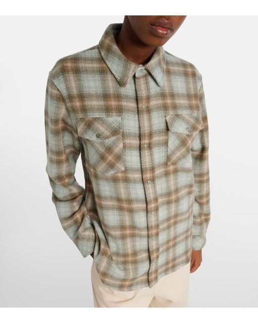 God's True Cashmere Green Joy Tartan Cashmere Shirt With Emerald