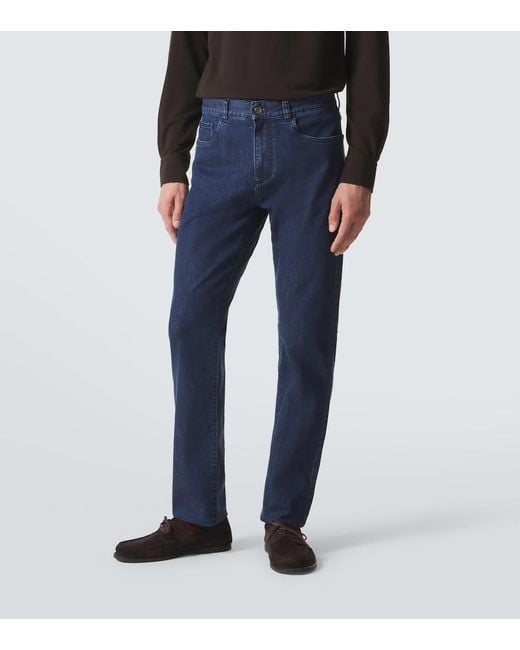 Canali Blue Slim Jeans for men