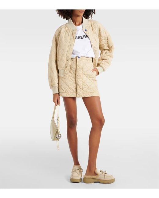 Burberry White Ekd Shearling-Lined Suede Mules