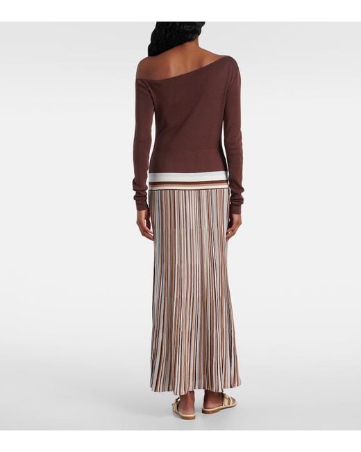 Faithfull The Brand Brown Citara Knitted Cotton-Blend Maxi Dress
