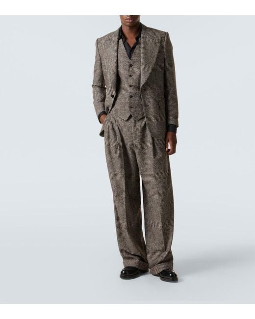 Dolce & Gabbana Brown Checked Pattern Vest for men