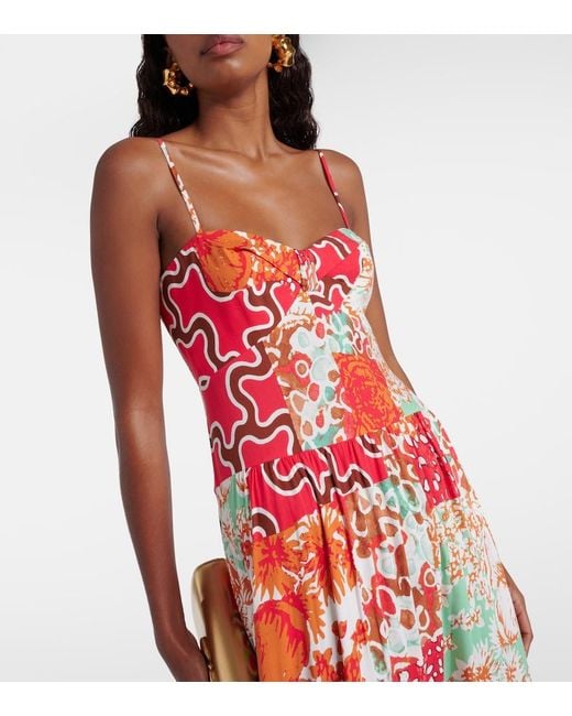 Diane von Furstenberg Red Etta Floral Maxi Dress