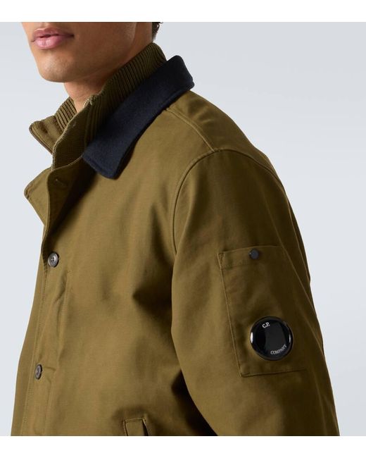 C P Company Green Lens Cotton-Blend Overshirt for men