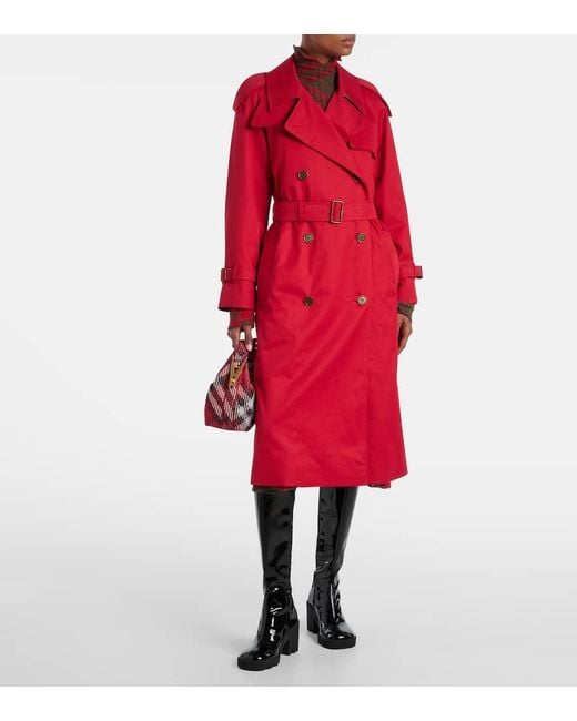 Gabardina Castleford De Algodon Burberry de color Red