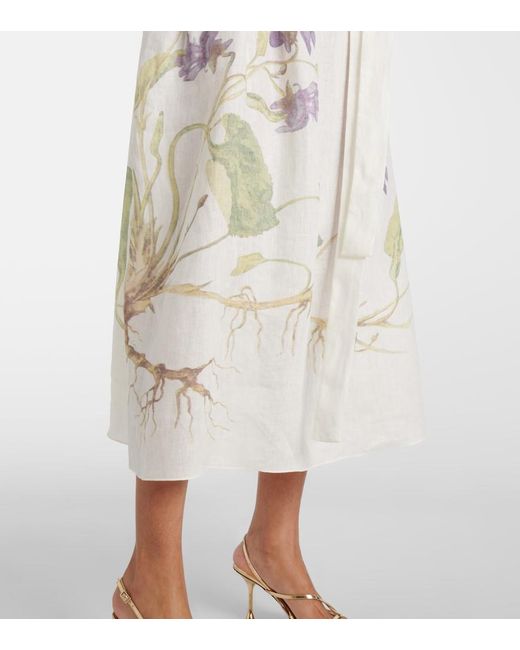 Erdem White Linen Wrap Dress