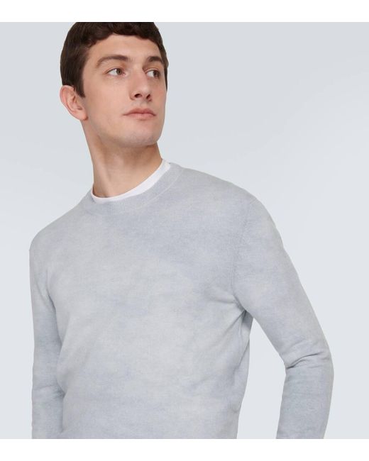 Pullover in misto lana e cotone di Acne in Gray da Uomo