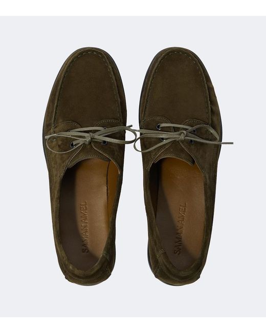 Saman Amel Green City Moc Suede Moccasins for men