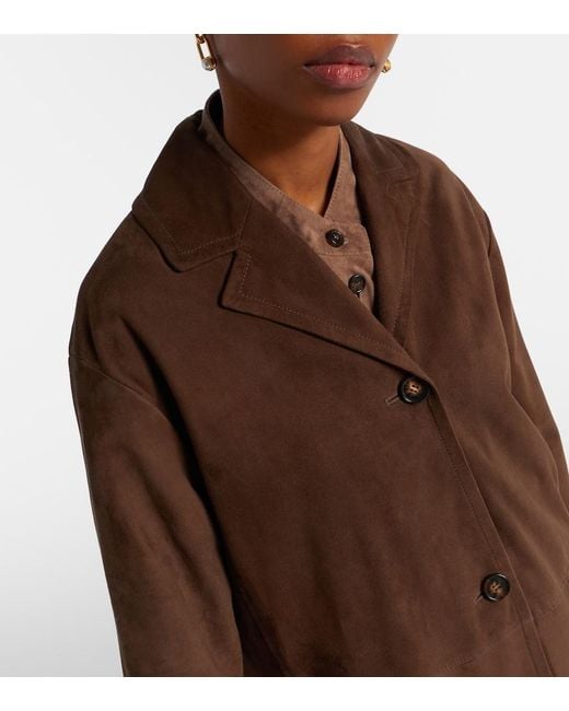 Max Mara Brown Ortensia Suede Coat