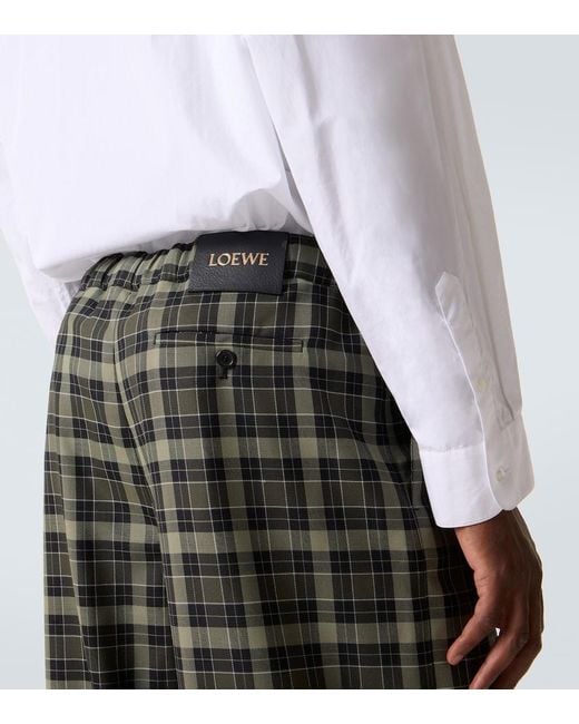 Loewe Gray Checked Wide-Leg Pants for men