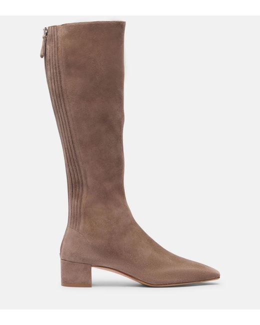 Aquazzura Brown Saint Honore 35 Suede Knee-High Boots