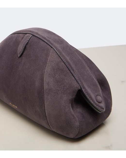 Alaïa Purple Purse Small Suede Clutch