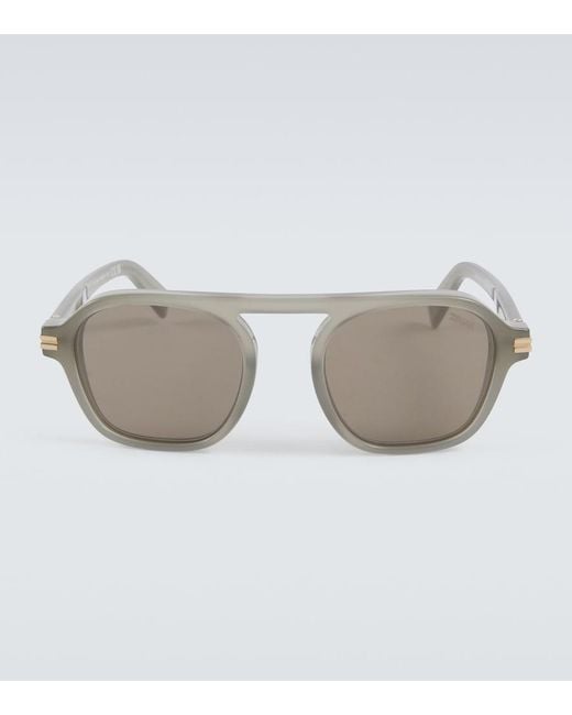 Zegna Gray Aurora Ii Flat-Top Sunglasses for men