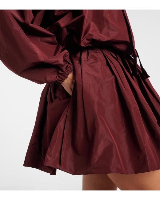 Patou Red Faille Balloon Miniskirt
