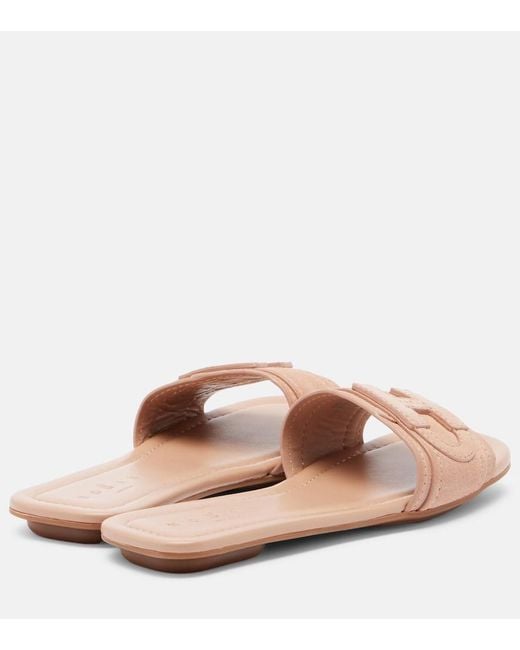 Hogan Pink H685 Suede Slides