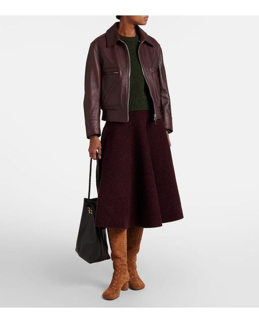 Bottega Veneta Brown Atomic Intrecciato Suede Knee-High Boots