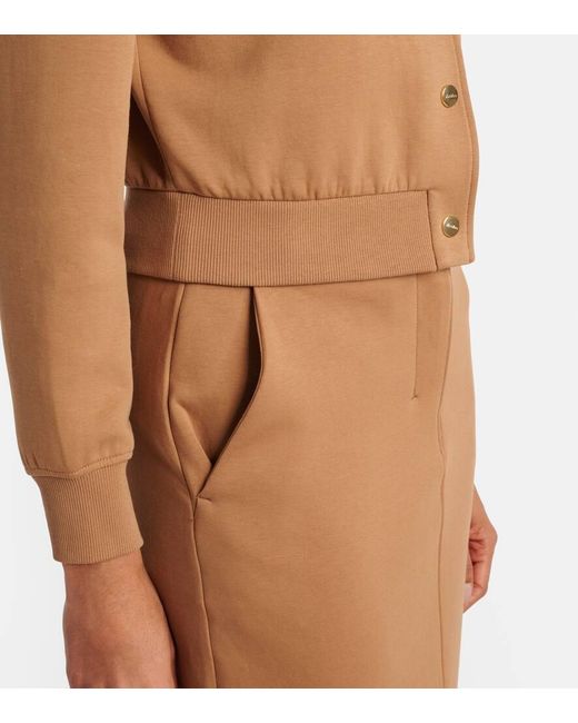 Chaqueta Cropped En Mezcla De Algodon Max Mara de color Brown