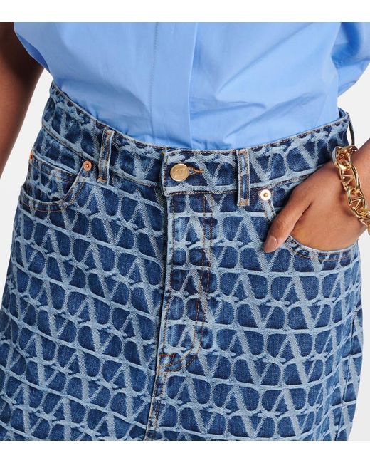 Jeans a gamba larga Toile Iconographe di Valentino in Blue