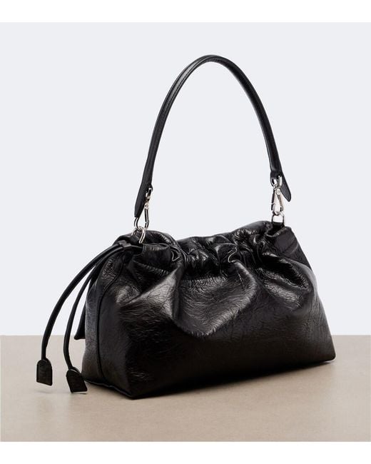 Fendi Black Baguette Soft Large Leather Shoulder Bag