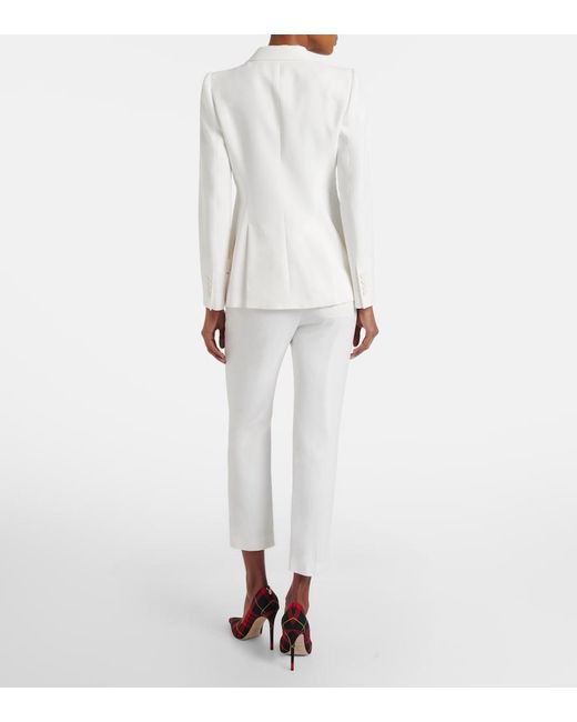 McQueen White Mid-Rise Slim Crepe Pants