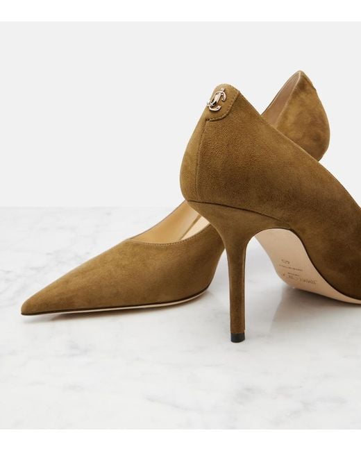 Jimmy Choo Natural Love 85 Suede Pumps