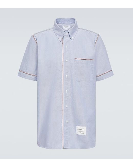 Camicia in cotone di Thom Browne in Blue da Uomo