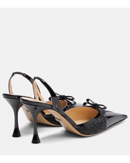 Mach & Mach Black Slingback-Pumps Triangle 85 Aus Leder