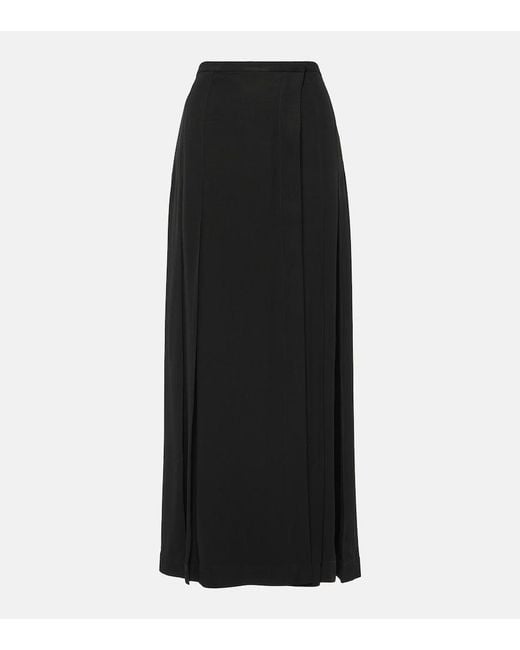 Totême Black Wrap Crepe Maxi Skirt