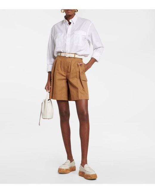 Tod's White Leather And Raffia Platform Loafers