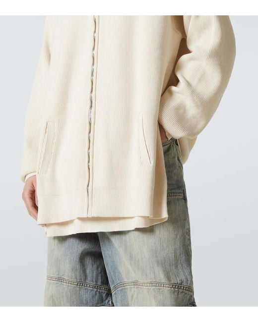 Balenciaga Natural Logo Cotton-Blend Zip-Up Cardigan for men