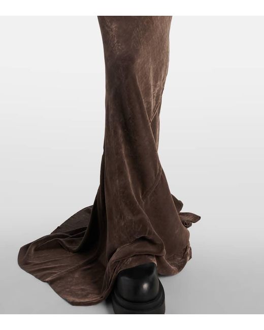 Rick Owens Brown Maxirock Coda Aus Samt