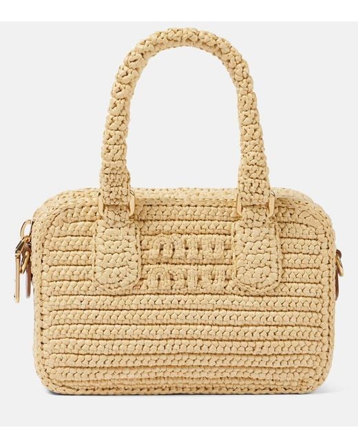 Miu Miu Metallic Arcadie Crochet Shoulder Bag