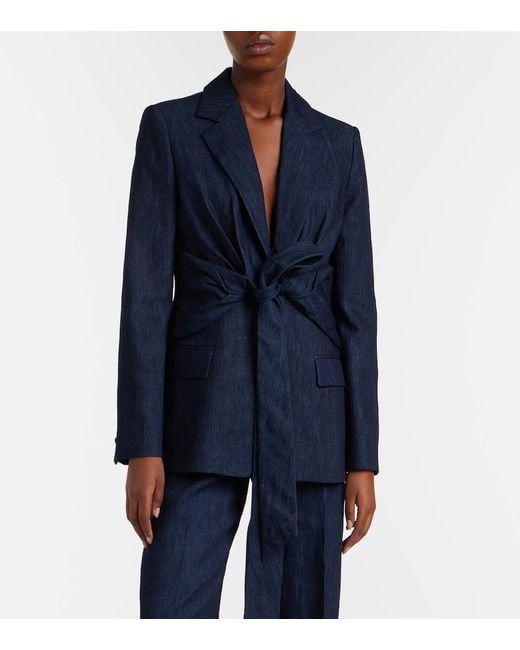 Gabriela Hearst Blue Grant Denim Blazer