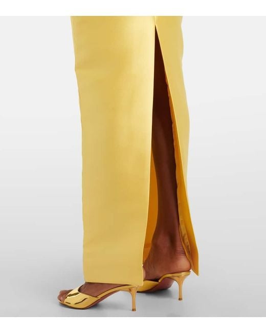 Solace London Yellow One-Shoulder-Maxikleid Kira Aus Twill