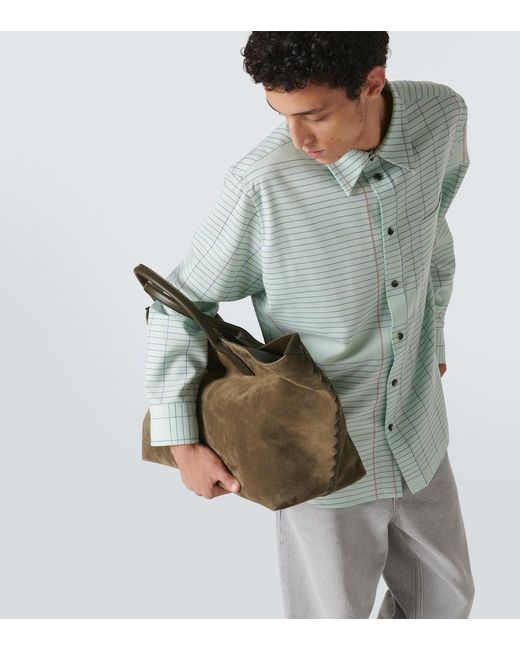 Bottega Veneta Tote Bag Cabat Large Aus Veloursleder in Green für Herren