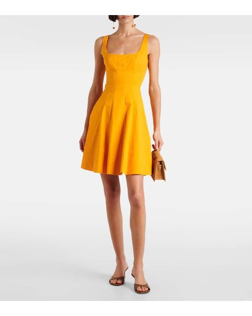 Staud Yellow Wells Cotton Poplin Minidress