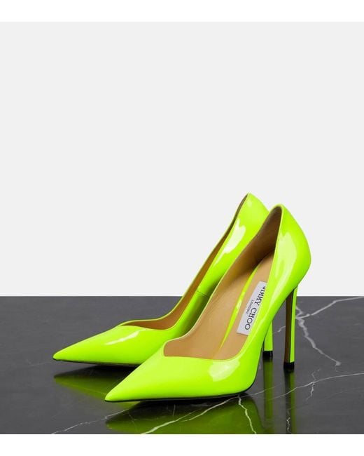 Escarpins Casse 100 En Cuir Verni Jimmy Choo en coloris Yellow