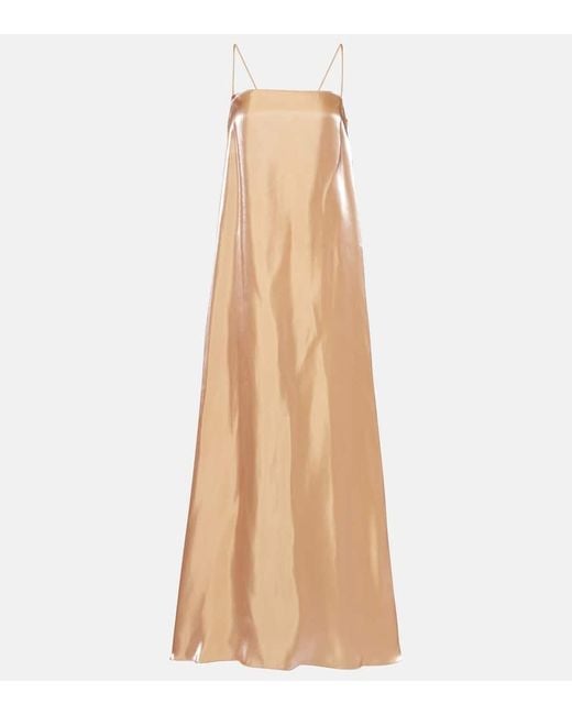 Staud Natural Maxikleid Delfina Aus Satin