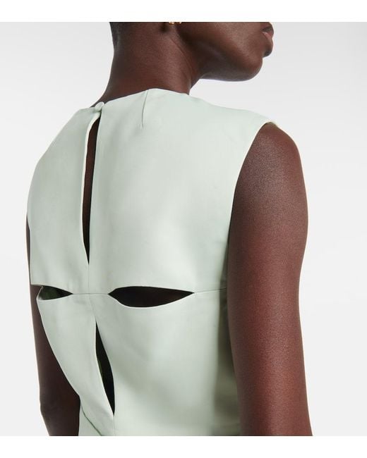 Jil Sander White Midikleid Aus Satin