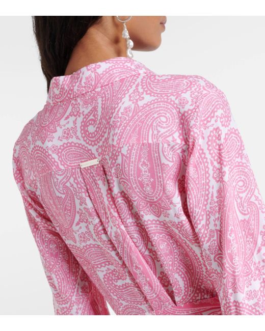Heidi Klein Pink Ischia Paisley Shirt Dress