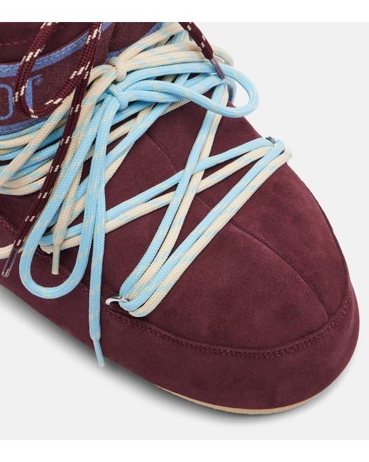 Moon Boot Red Icon Low Suede Snow Boots