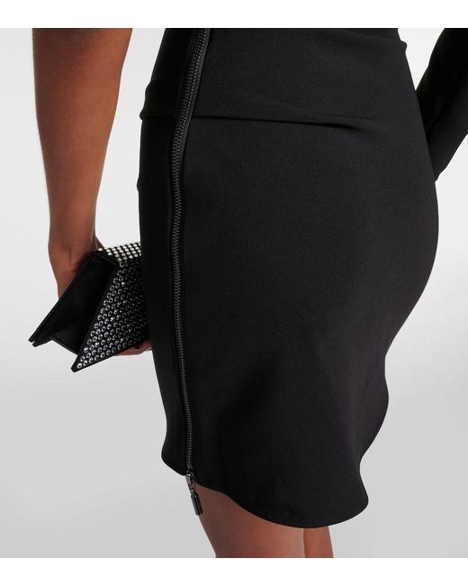 Maticevski Black Aroma Draped Jersey Minidress