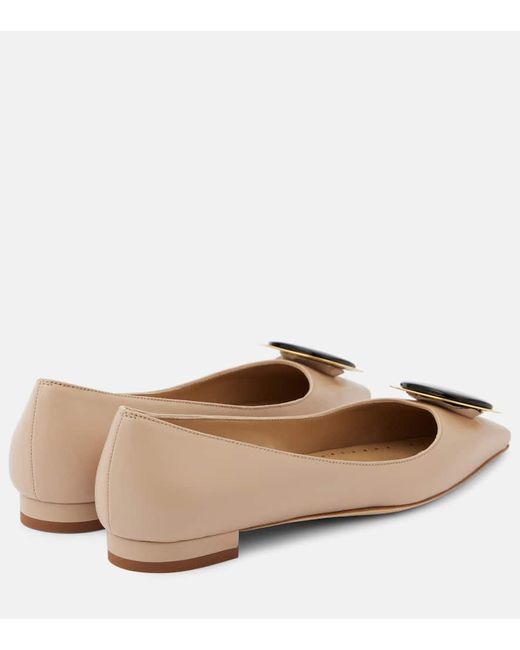 Manolo Blahnik Brown Chiaran Leather Ballet Flats